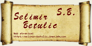 Selimir Betulić vizit kartica